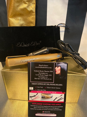On-The-Go Flat Iron | Mini Travel Hair Straightener | ExQuizit Beauty